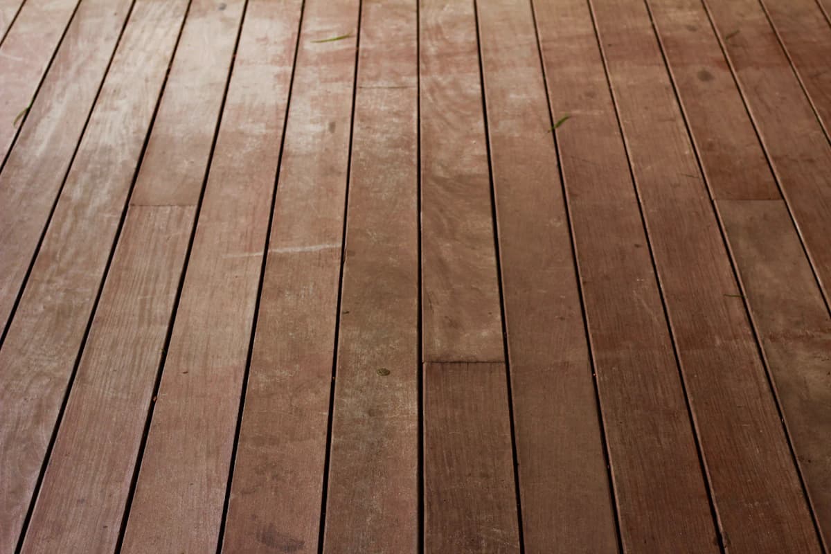 Close-up of decking board grain and finish