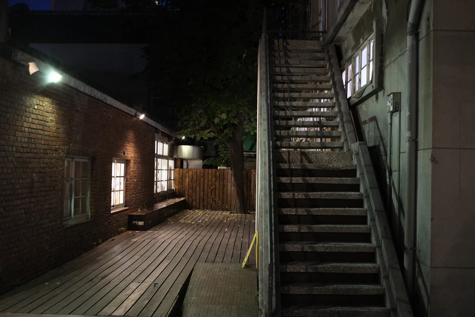 An outdoor staircase where every step is a candidate for riser or step lighting